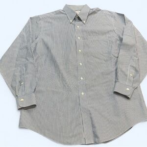 Brooks Brothers 346 Long Sleeved Button Down blue and white striped Shirt